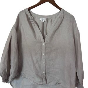 Velvet by Graham & Spencer 100% Linen Boxy Blouse - Size S
